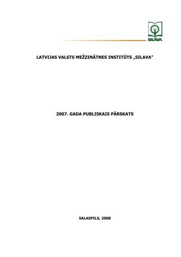 2007. gada publiskais pÄrskats - Silava
