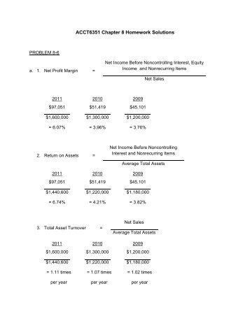 ACCT6351 Chapter 8 Homework Solutions