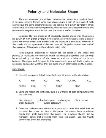 Polarity and Molecular Shape - WilsonSD.org