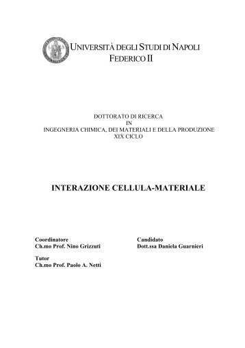 interazione cellula-materiale - FedOA - Università degli Studi di  ...
