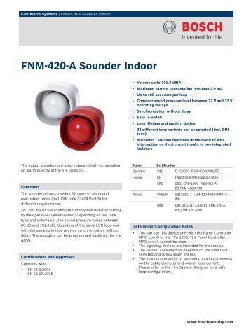 FNM-420-A Sounder Indoor - Alarmes Tucano