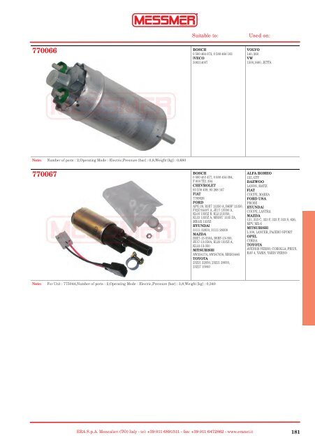 Fuel Pumps Catalog 2011Ð³.