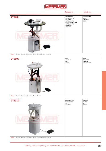 Fuel Pumps Catalog 2011Ð³.