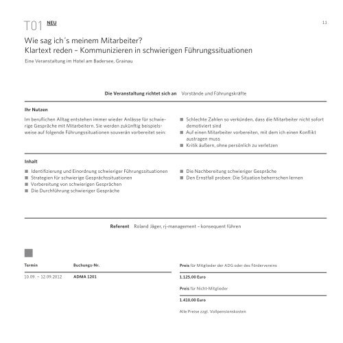 TAGUNGEN PROGRAMM 2012 MANAGEMENT - ABG