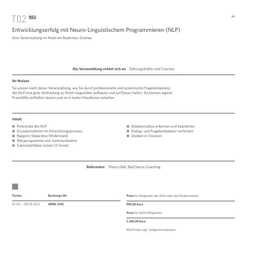 TAGUNGEN PROGRAMM 2012 MANAGEMENT - ABG