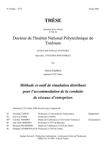 MÃ©thode et outil de simulation distribuÃ©e pour l'accommodation de ...