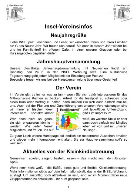 Inselpost 2009 Jan - Apr (PDF) - Familientreff INSEL Friedrichshafen ...