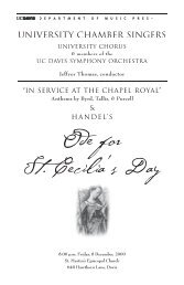 Ode for St. Cecilia's Day Ode for - UC Davis University Chorus and ...