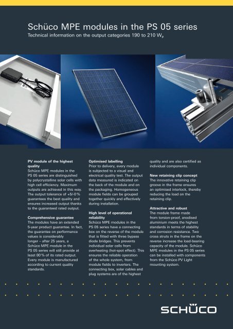 SchÃ¼co MPE modules in the PS 05 series - EcoLogicLiving