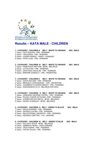 result geral of kata - male and female