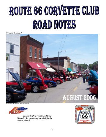 Volume 7, Issue 8 - Route 66 Corvette Club