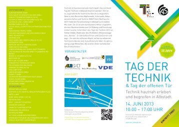 Flyer Tag der Technik - MINT Zukunft schaffen