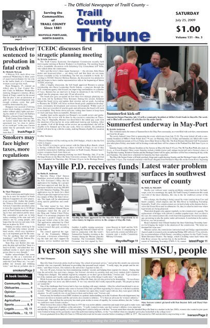 July 25, 2009 - Traill County Tribune