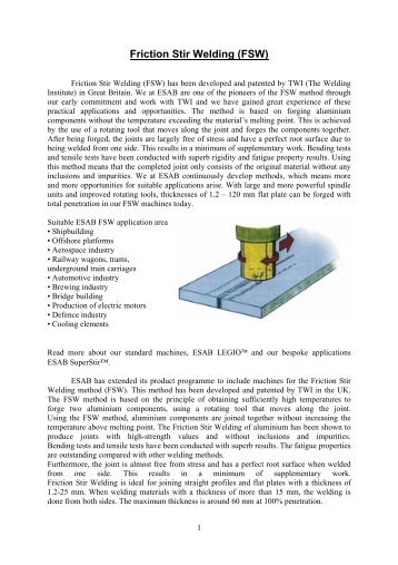 Friction Stir Welding (FSW)