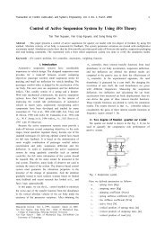 Control of Active Suspension System by Using HâTheory - IJCAS