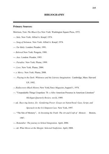 BIBLIOGRAPHY Primary Sources:
