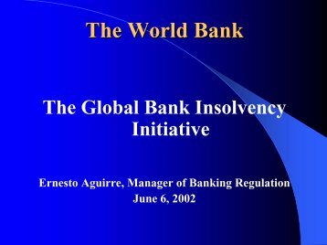 Global Bank Insolvency Initiative - World Bank