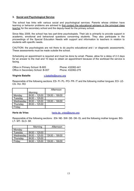 memorandum for parents school year 2011-2012 european school ...