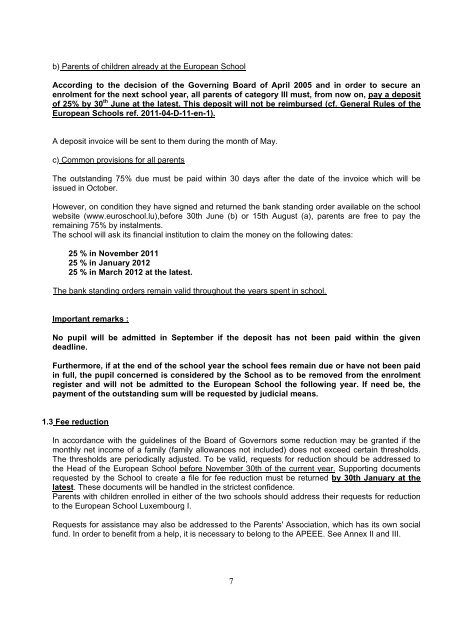 memorandum for parents school year 2011-2012 european school ...