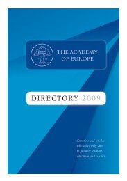 DIRECTORY 2009 - Academia Europaea