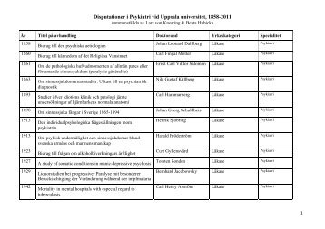 Disputationer i Psykiatri vid Uppsala universitet ... - Webbhotell SLL