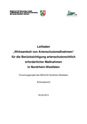 Leitfaden "Wirksamkeit von Artenschutzmaßnahmen" für die ...