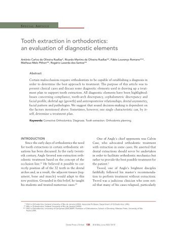 Tooth extraction in orthodontics: an evaluation of ... - Dental Press