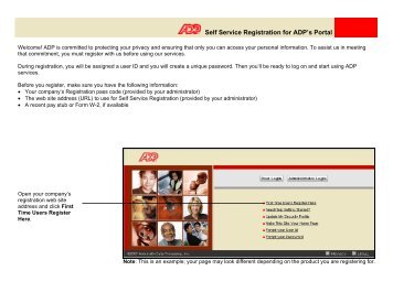 Self Service Registration for ADP's Portal
