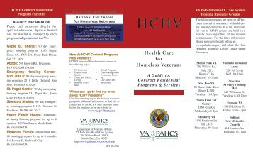 Health Care for Homeless Veterans Guide - VA Palo Alto Health ...