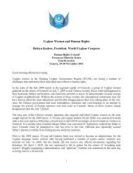 World Uyghur Congress Statement - UNPO