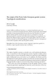 The origin of the Proto-Indo-European gender system: Typological ...