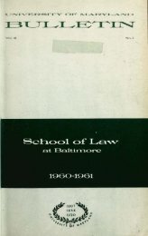 University of Maryland School of Law : Catalog, 1960-1961