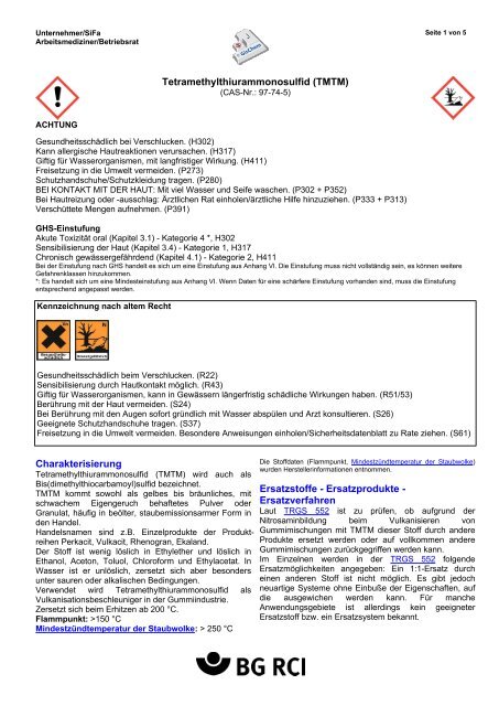 Gesamtes Datenblatt - GisChem