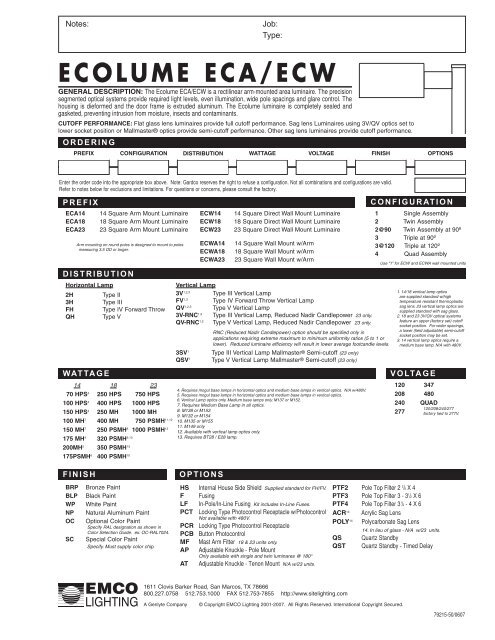 Ecolume Eca Ecw Architectural Lighting Ociates Ala Inc Ecolume Eca Ecw Architectural Lighting Ociates Ala Inc