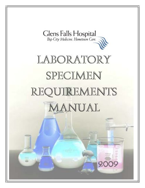 Laboratory Specimen Requirements Manual - Glens Falls Hospital