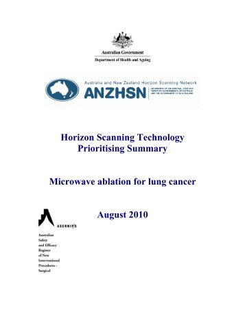 Microwave ablation for lung cancer - the Australia and New Zealand ...