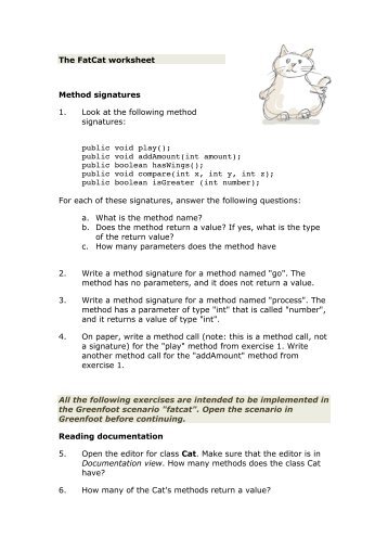 online version of the Fat Cat worksheet - tjleone.com