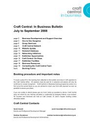 Craft Central: In Business Bulletin July to September 2008