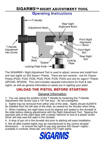 Universal Sight Pusher - Sig Sauer