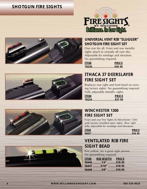 Download Our 2013 Product Catalog - Williams Gun Sight Company