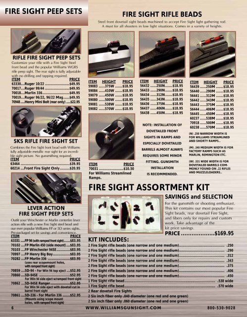 Download Our 2013 Product Catalog - Williams Gun Sight Company