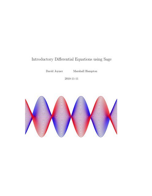 Introductory Differential Equations using Sage - William Stein