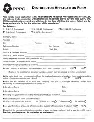 DISTRIBUTOR APPLICATION FORM - PPPC