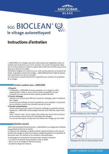 Pose et entretien des vitrages SGG BIOCLEAN - Saint-Gobain