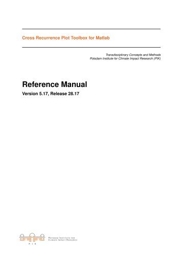 Toolbox Reference Manual - TOCSY - Toolbox for Complex Systems ...