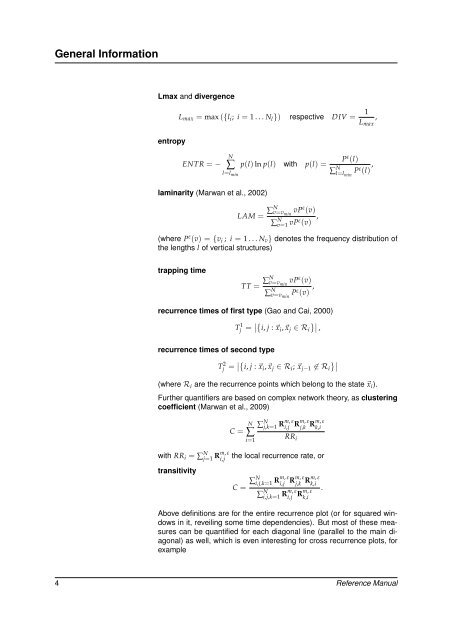 Toolbox Reference Manual - TOCSY - Toolbox for Complex Systems ...