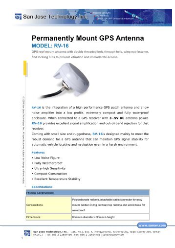 Permanently Mount GPS Antenna MODEL: RV-16 - GPS&Wireless ...