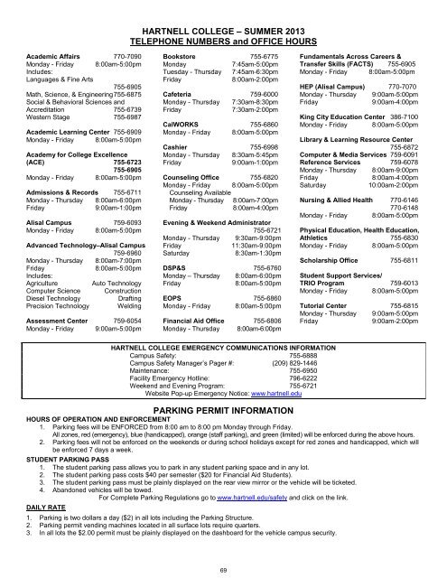 Summer 2013 Schedule of classes - Hartnell College
