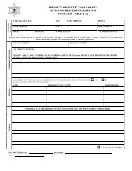 Complaint Form - Cook County Sheriff's Office