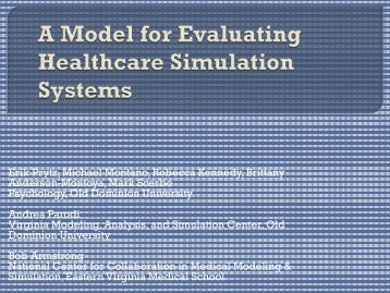 A Model for Evaluating Healthcare Simulation Systems